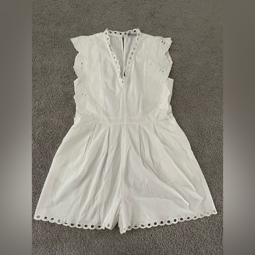 Zara white Detailed Romper